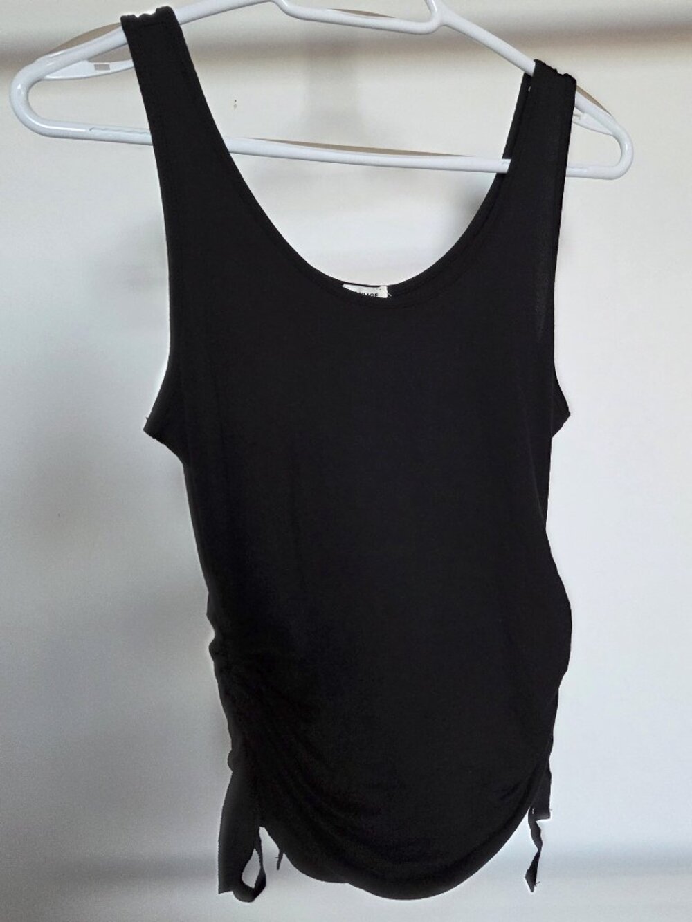 Garage Ruched Black Tank Top